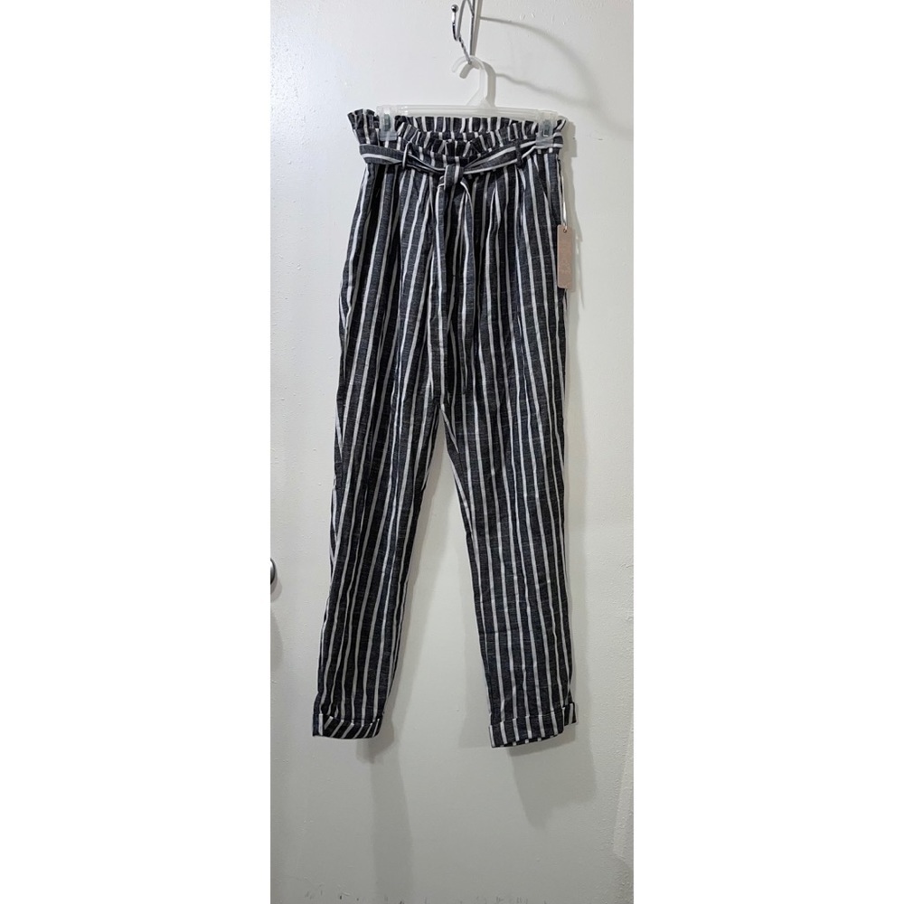 NWT - Iris Black and White Striped Trousers